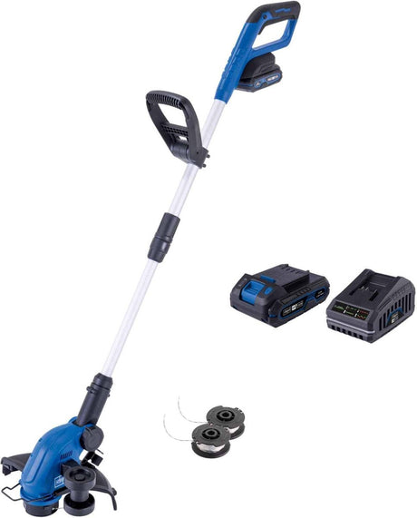 Scheppach batteri græstrimmer c-lt300-x - 20v - klippebredde: 300 mm - inklusive 2 trådspoler, 2,0 ah batterioplader