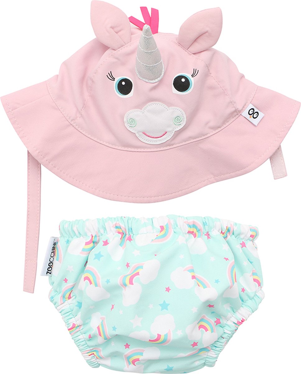 Zoocchini - UV-badeble og solhat - allie the alicorn - medium - 6-12 måneder