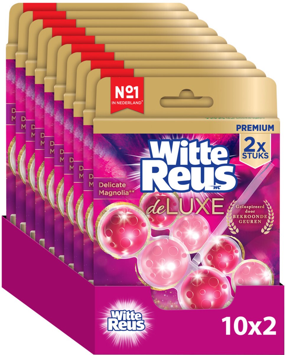 Hvid kæmpe deluxe delikat magnolia toiletblok 100g - toiletklodser - værdipakke - 2x10 stk.