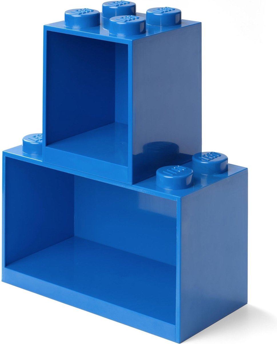 Lego - ikonisk væghylde klods 4 og 8 - polypropylen - blå