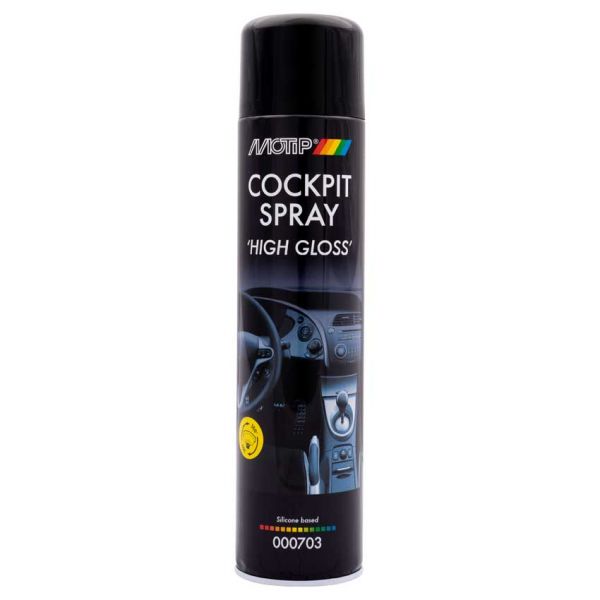 Motip bilpleje sort cockpitspray højglans højglans 600ml spraydåse