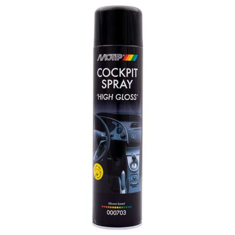 Motip bilpleje sort cockpitspray højglans højglans 600ml spraydåse