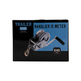 Trailergear håndspil + kabel + krog, 540 kg.
