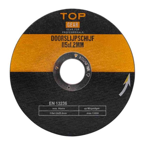 Skæring af disk 3 stykker 115x1,2 mm.