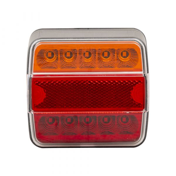 Trailer gear baglygte 10x10cm. led farve