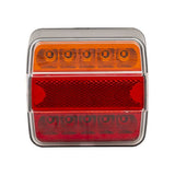 Trailer gear baglygte 10x10cm. led farve