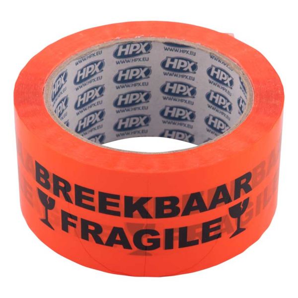 Hpx produkter klæbende tape skrøbelig orange 5cm 66m