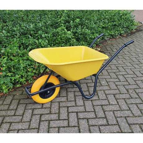 Trillebør plast gul beholder 85 liter HQ anti-lækage