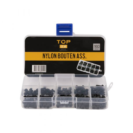 Topgear nylon bolte ass. 160 stk