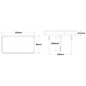 Baglygte LED basic 150x80x21,5 mm.