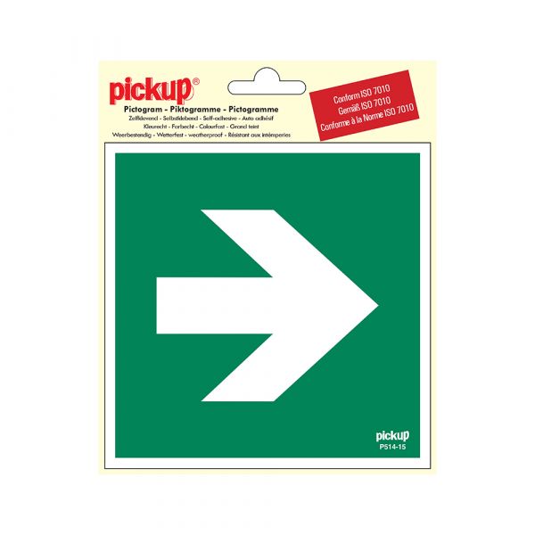 Sticker retningspil 90 - 150x150 mm.