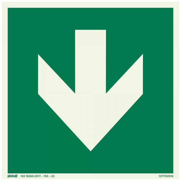 Skilteretningspil (grøn) ftlm - 150x150 mm selvklæbende.