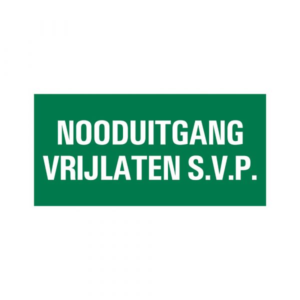 Nødudgang klart skilt - 150x300 mm.