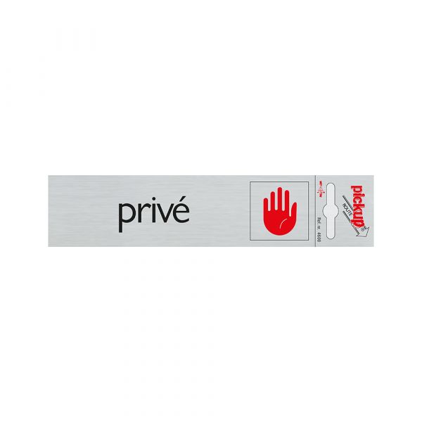Aluminiumsskilt prive - 165x44 mm selvklæbende.