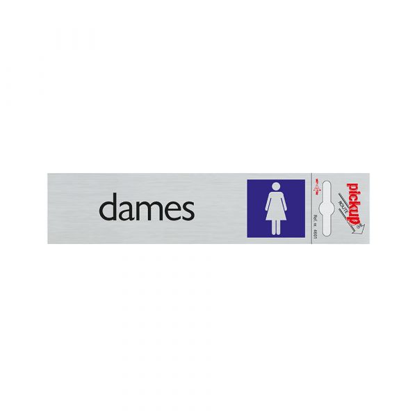 Alu plade damer - 165x44 mm selvklæbende.