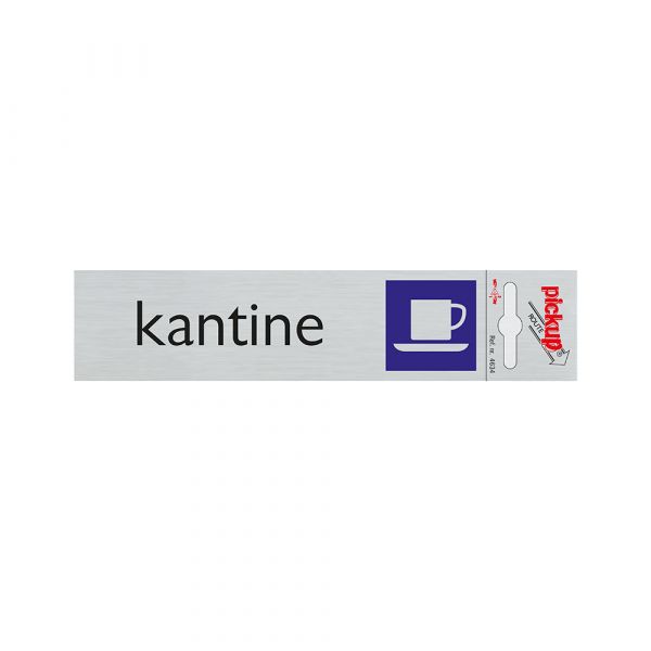 Kantineskilt i aluminium - 165x44 mm selvklæbende.