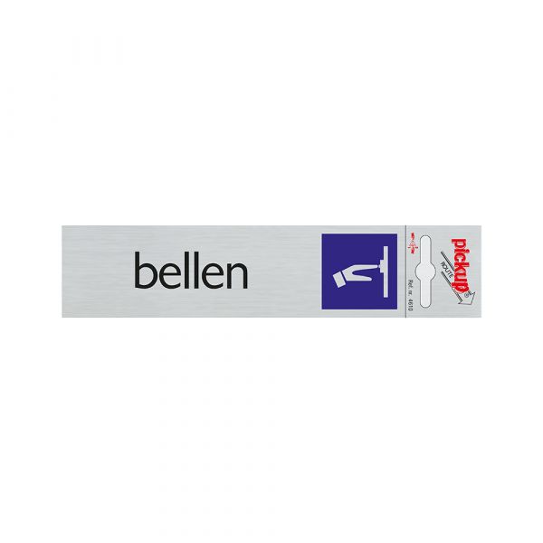 Bobleskilt af aluminium - 165x44 mm selvklæbende.