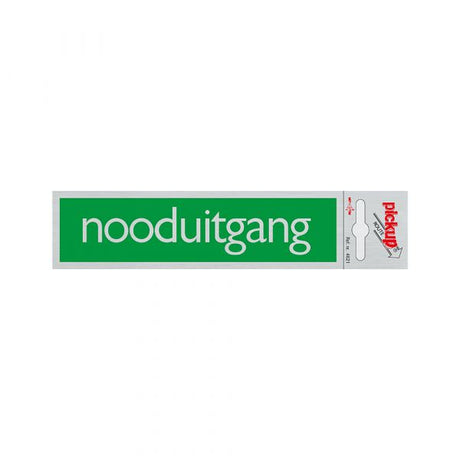 Alu nødudgangsskilt grønt - 165x44 mm selvklæbende.