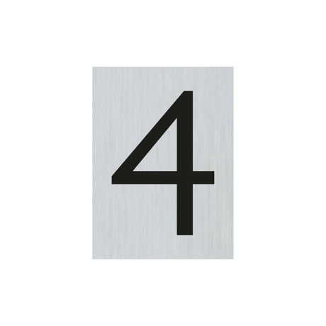 Aluminiumsskilt nummer 4 - 44x60 mm selvklæbende.
