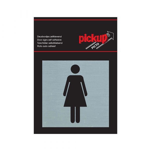 Alu plade damer - 80x80 mm selvklæbende.
