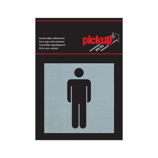 Aluminiumsskilt til mænd - 80x80 mm selvklæbende.