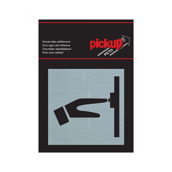 Bobleskilt af aluminium - 80x80 mm selvklæbende.