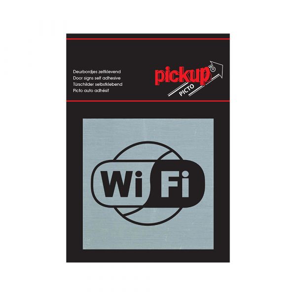 Aluminium WiFi-skilt - 80x80 mm selvklæbende.