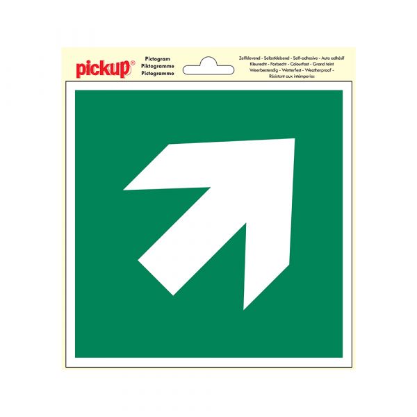 Sticker flugtvej pil diagonal - 200x200 mm.