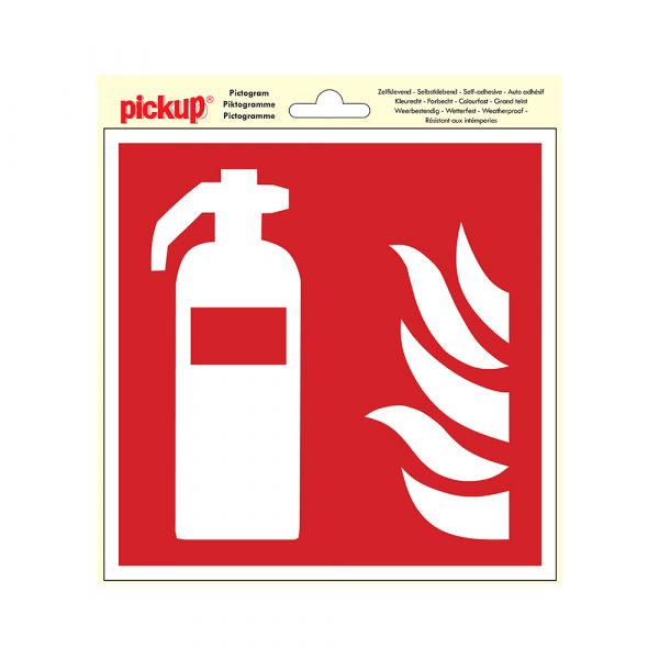 Brandslukkermærkat - 200x200 mm.