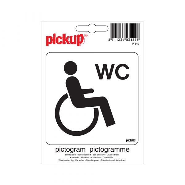 Klistermærke handicaptoilet - 100x100 mm.