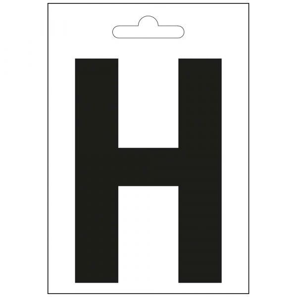 Nautisk bogstav h sort 100 mm.