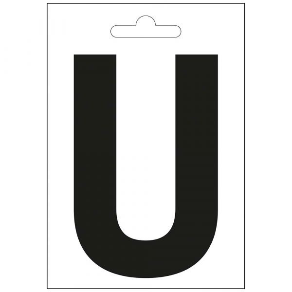Nautisk bogstav u sort 100 mm.