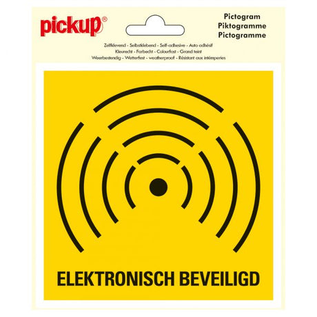 Klistermærke elektronisk sikret - 150x150 mm.