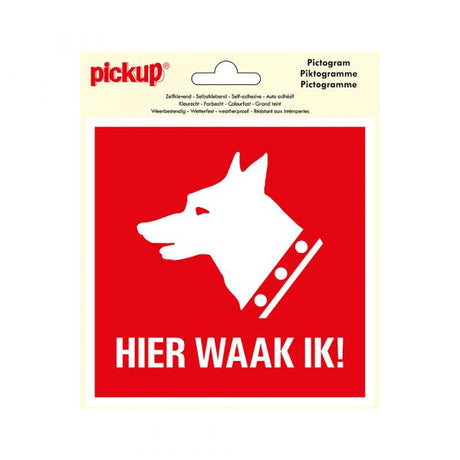 Klistermærke her ser jeg! - 150x150 mm.