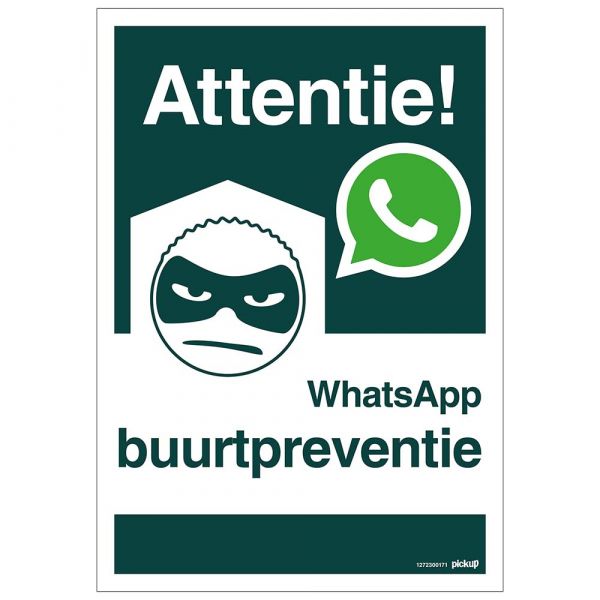 WhatsApp nabovagtskilt - 230x330 mm.