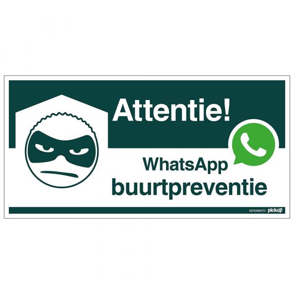 WhatsApp nabovagtskilt - 150x300 mm.