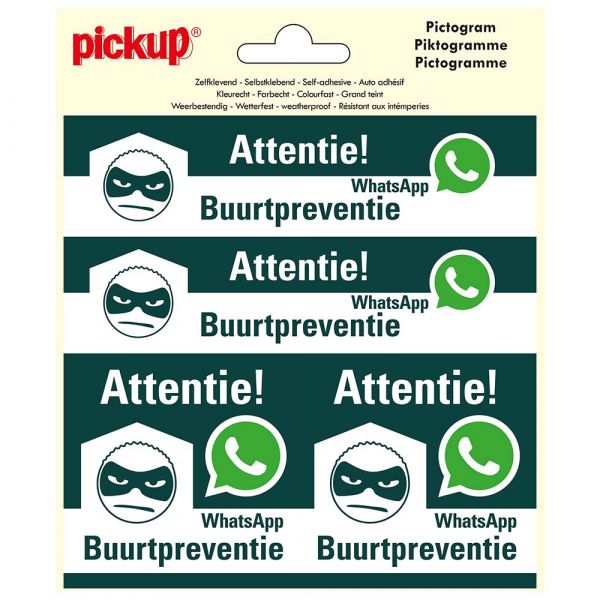 Klistermærke whatsapp nabovagt - 150x150 mm 4 stk.
