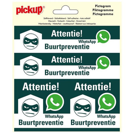 Klistermærke whatsapp nabovagt - 150x150 mm 4 stk.