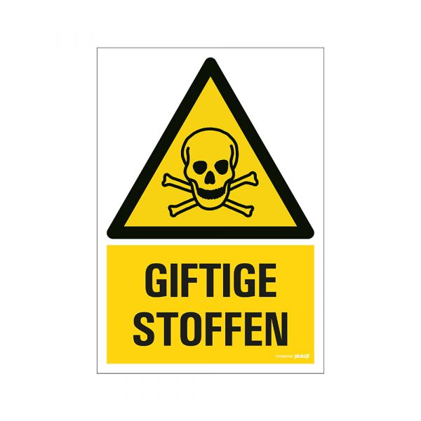 Giftige stoffer skilt - 230x330 mm.