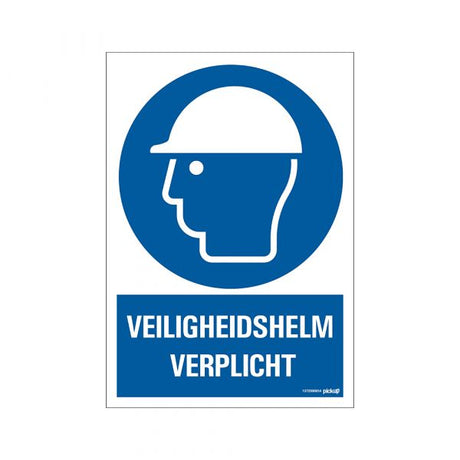 Sikkerhedshjelm obligatorisk skilt - 230x330 mm.