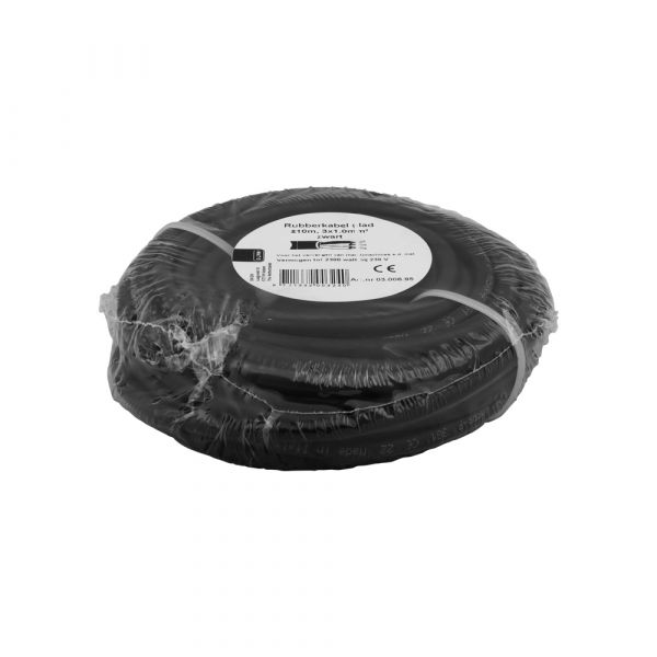 Neopren kabel 3x1,0 sort 10 meter