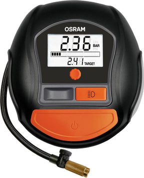 Osram kompressor digitalt display, overbelastningsbeskyttelse, med arbejdslys, ledningsopbevaringsplads