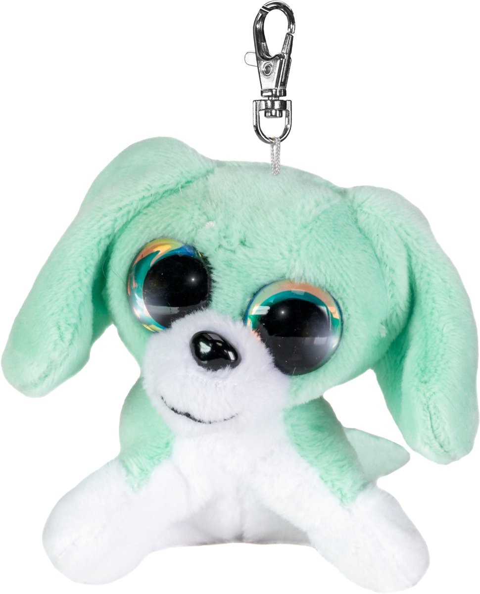 Tactic lumo stars plys nøglering hund Tommy 8,5 cm grøn-hvid.