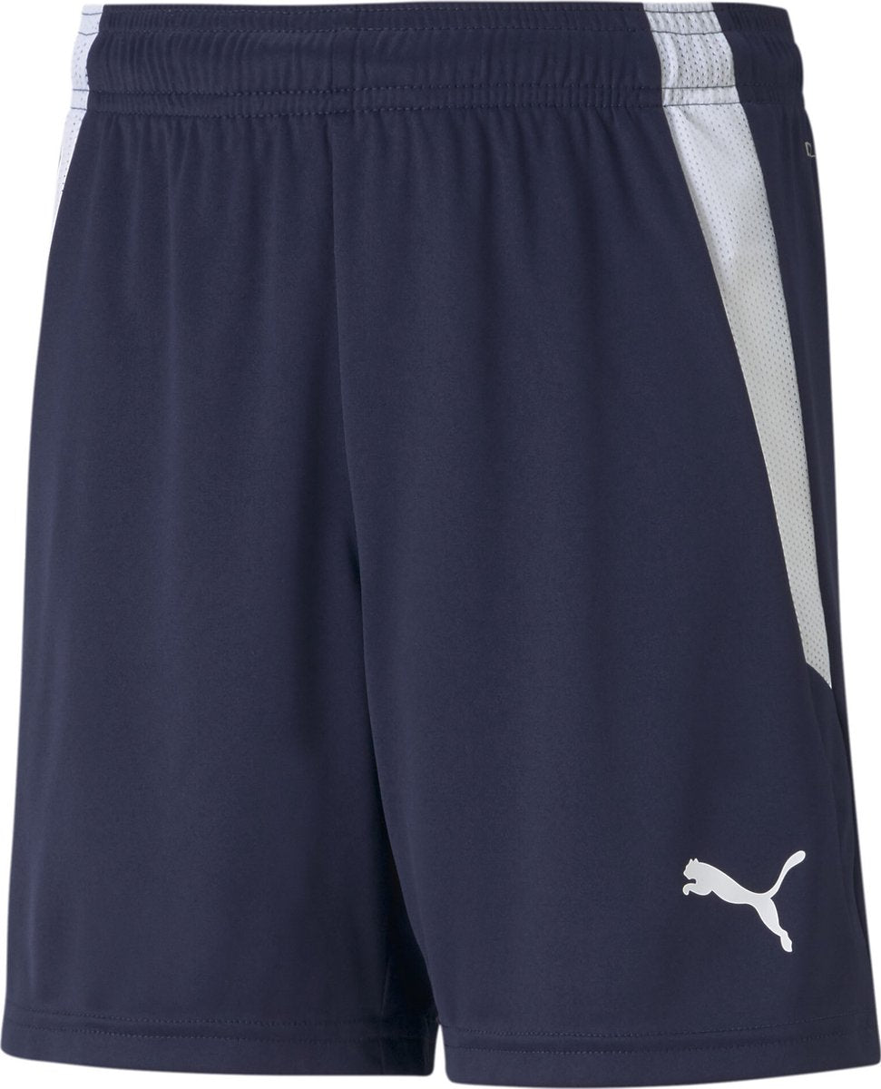 Puma teamliga shorts jr unisex sportsbukser - peacoat- hvid