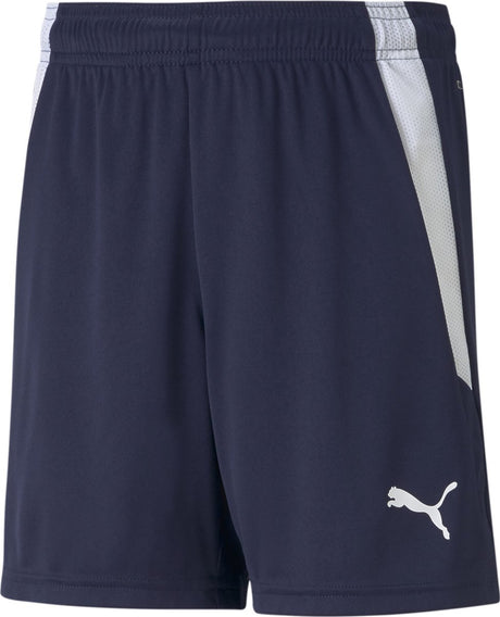 Puma teamliga shorts jr unisex sportsbukser - peacoat- hvid