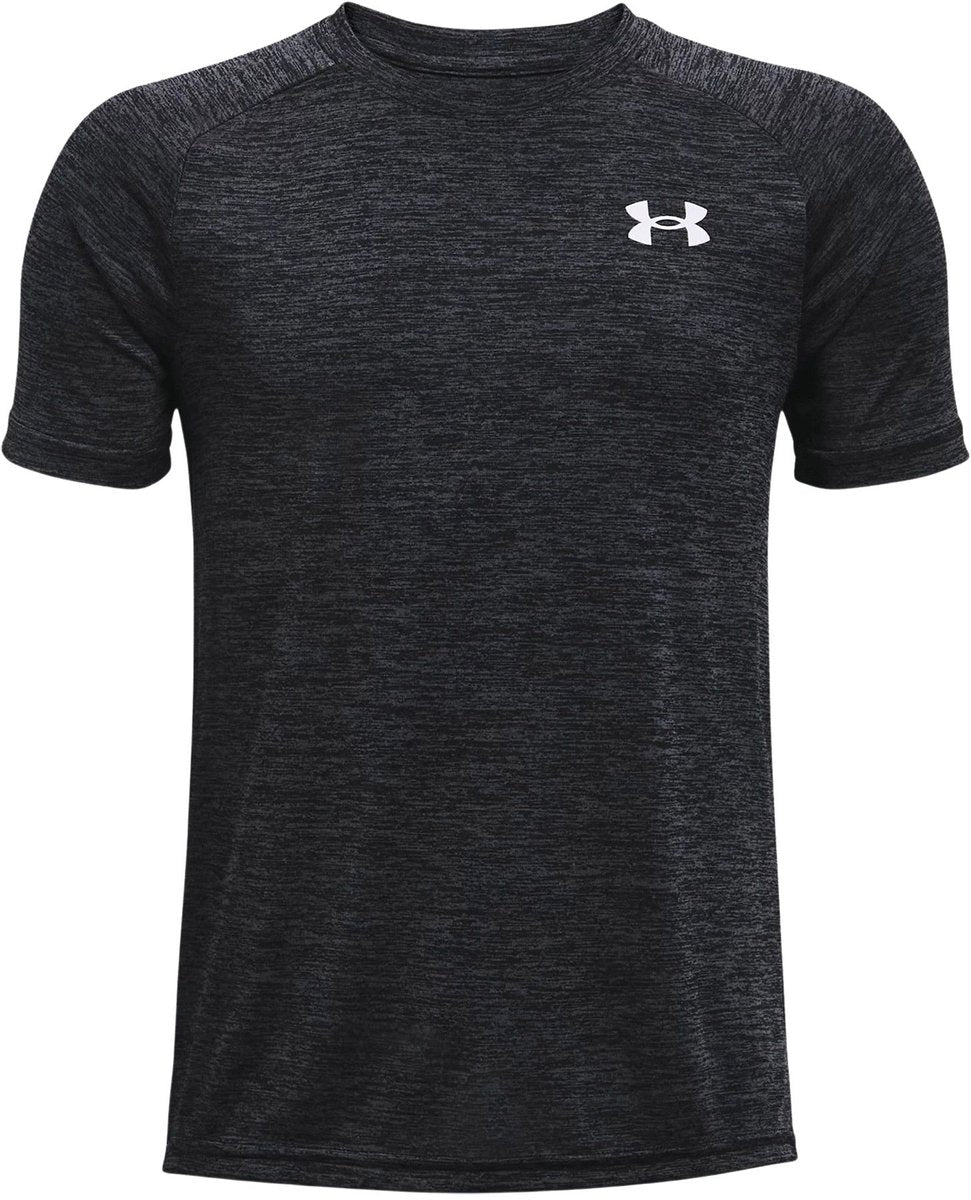 Under armour ua tech 2.0 ss-blk jongens sportshirt - zwart - wit