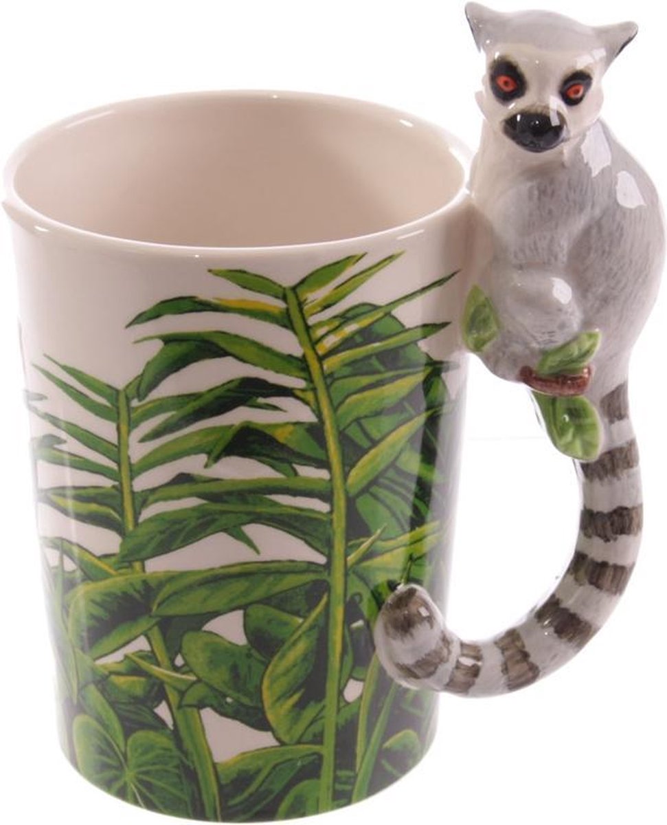Puckator krus ringhalelemur – hank med dyr – lertøj – 13 x 8 x 13 cm