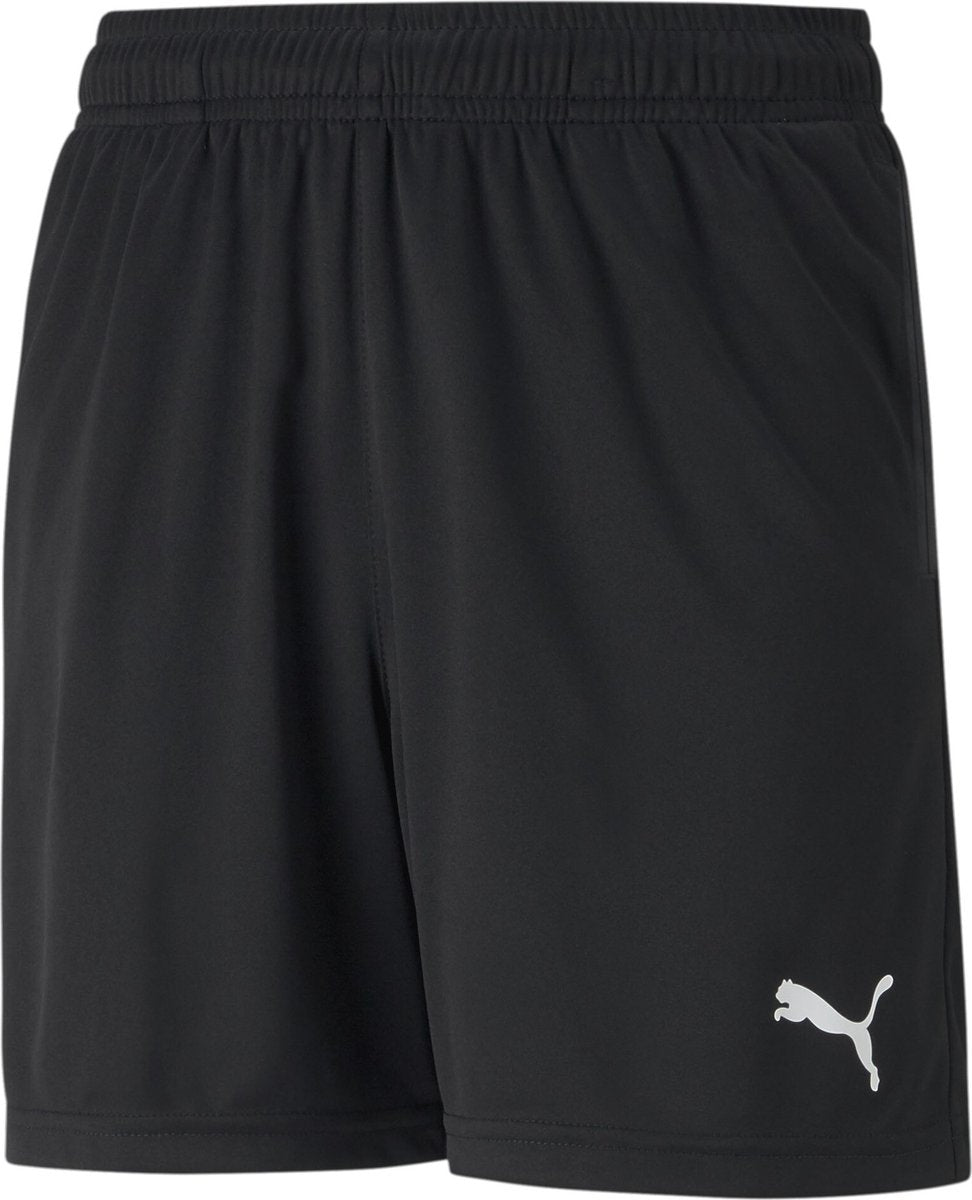 Puma teamrise træningsshorts jr unisex sportsbukser - sort-hvid