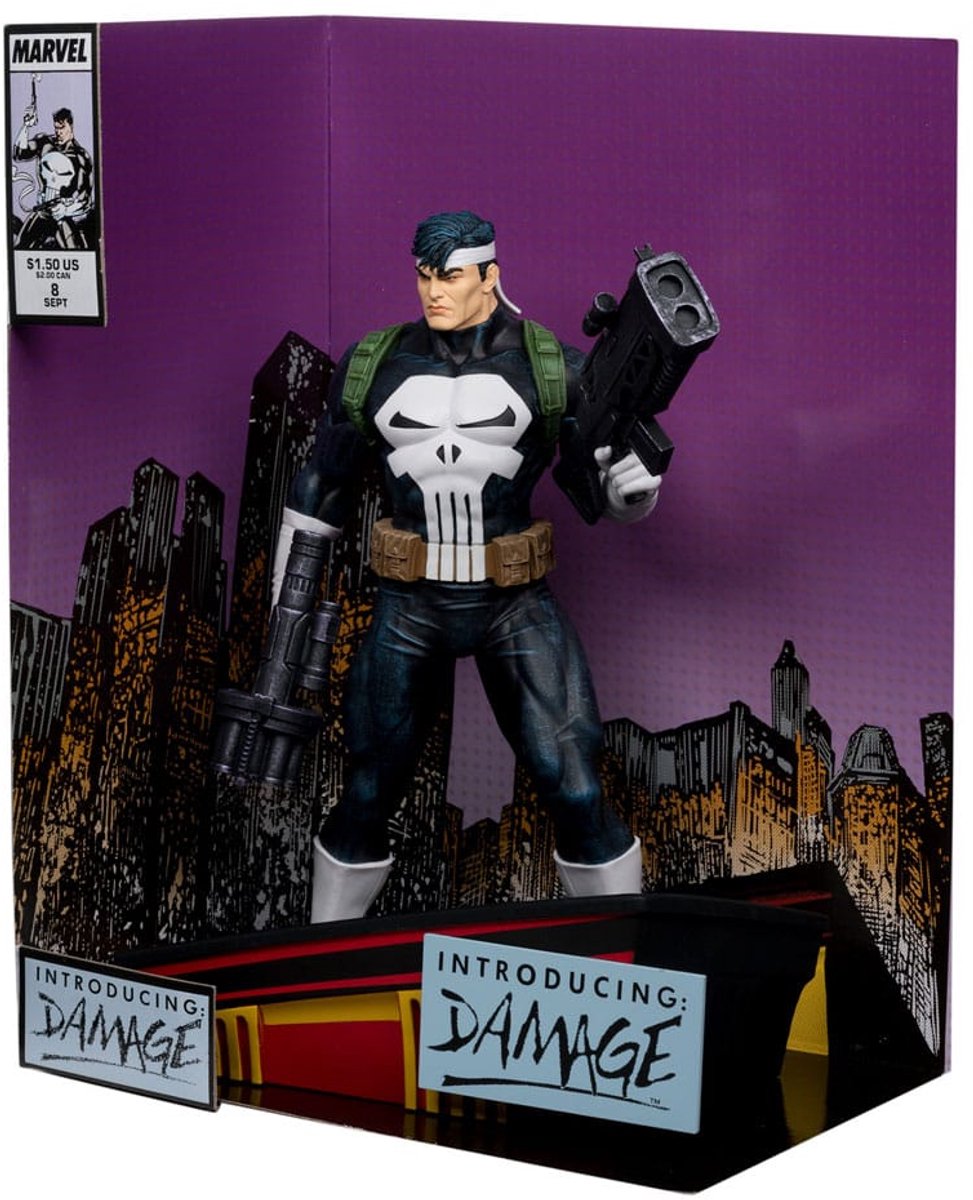 Mcfarlane legetøj marvel samling pvc statue 1 6 punisher (the punisher war journal #8) 26 cm statue