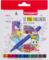 Bruynzeel fineliner mini sæt 12 farver